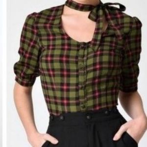 VOODOO VIXEN PLAID TOP XL